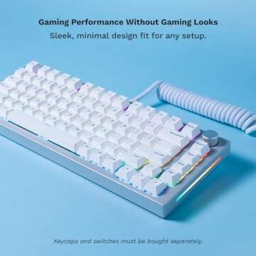 Glorious Gaming GMMK PRO 75% Barebones White (Frame Only) - Modular Mechanical Gaming Keyboard, TKL Size (75%), 3.3lb Frame, RGB, Fully Customisable, 5-Pin Switch Support