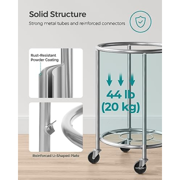SONGMICS Rolling Laundry Basket with Wheels, 29 Gal Size