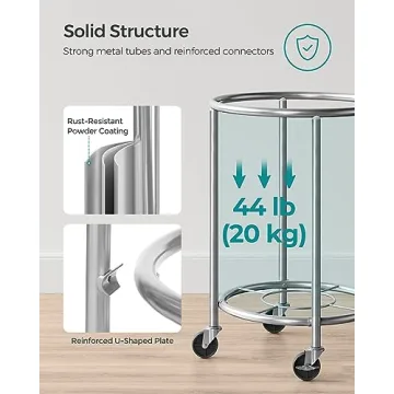 SONGMICS Rolling Laundry Basket with Wheels, 29 Gal Size