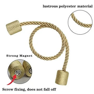Porlau Magnetic Curtain Tiebacks - Stylish, Strong & Secure