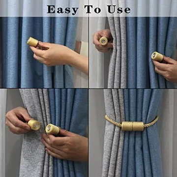 Porlau Magnetic Curtain Tiebacks - Stylish, Strong & Secure