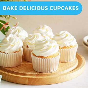 MontoPack White Cupcake Liners for Easy Baking