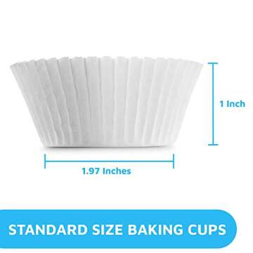 MontoPack White Cupcake Liners for Easy Baking