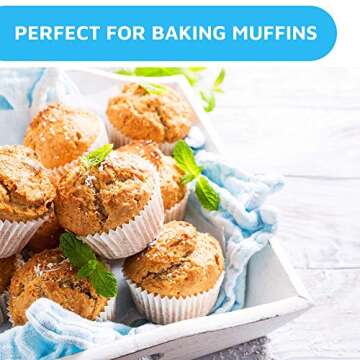 MontoPack White Cupcake Liners for Easy Baking