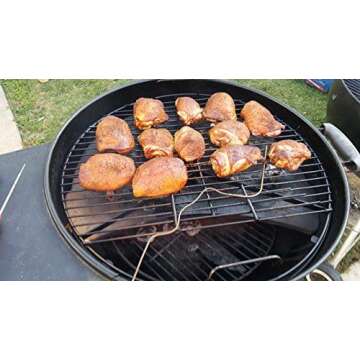 Smoking Stone & Pizza Stone for 22" Weber Kettle Grill Accessories - Chargriller - Heat Deflecting G...