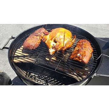 Smoking Stone & Pizza Stone for 22" Weber Kettle Grill Accessories - Chargriller - Heat Deflecting Grill Stone - Ceramic Accessory Turns Your Charcoal Grill Into a Smoker or Outdoor Oven - BBQ Dragon