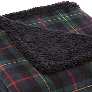 Eddie Bauer - Throw Blanket, Cotton Flannel Home Decor, All Season Reversible Sherpa Bedding (Pine T...