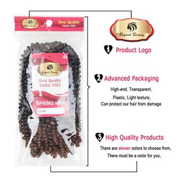 12 inch Spring Twist Crochet Braids Hair for Butterfly Locs Bomb Twist Crochet Hair Beyond Beauty Ombre Colors Synthetic Fluffy Hair Extension 3 Packs (12 Inch, M1B 30)