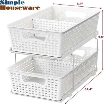Simple Houseware 2 Tier Bathroom Organizering Tray for Home