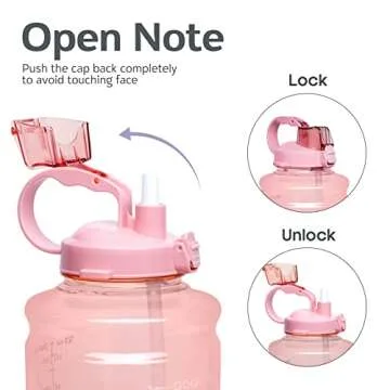 Elvira Half Gallon/64oz Motivational Time Marker Water Bottle with Straw & Protective Silicone Boot, BPA Free Anti-Slip Leakproof for Fitness, Gym and Outdoor Sports