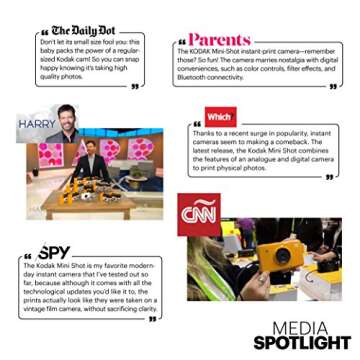 KODAK KOD-MSW Mini Shot Wireless Instant Digital Camera & Social Media Portable Photo Printer, LCD Display, Premium Quality Full Color Prints, Compatible w/iOS & Android (White)