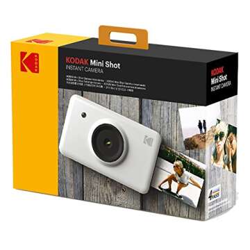 KODAK KOD-MSW Mini Shot Wireless Instant Digital Camera & Social Media Portable Photo Printer, LCD Display, Premium Quality Full Color Prints, Compatible w/iOS & Android (White)