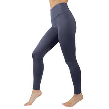 90 Degree By Reflex High Waist Fleece Lined Leggings - Yoga Pants - Celestial Navy - Medium