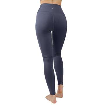 90 Degree By Reflex High Waist Fleece Lined Leggings - Yoga Pants - Celestial Navy - Medium
