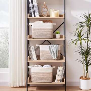 OIAHOMY Storage Basket, Woven Baskets for Storage, Cotton Rope Basket for toys,Towel Baskets for Bat...