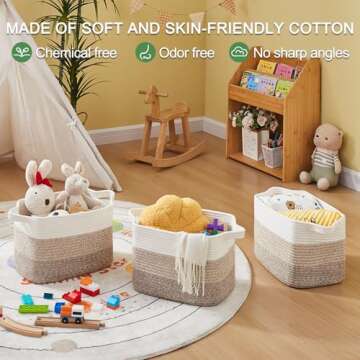 OIAHOMY Storage Basket - Versatile Cotton Rope Baskets for Home