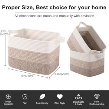 OIAHOMY Storage Basket - Versatile Cotton Rope Baskets for Home