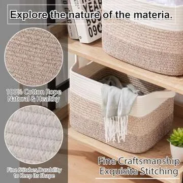 OIAHOMY Storage Basket - Versatile Cotton Rope Baskets for Home