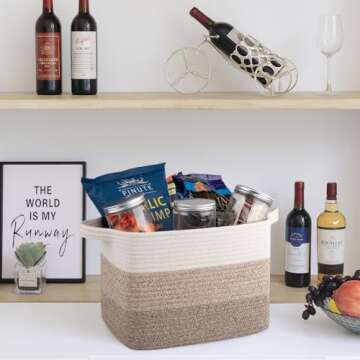 OIAHOMY Storage Basket - Versatile Cotton Rope Baskets for Home