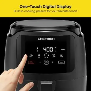 Chefman Digital Air Fryer 5 Qt Family Size Nonstick