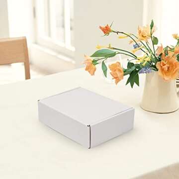HORLIMER 7x5x2 inches Shipping Boxes Set of 25, White Corrugated Cardboard Box Literature Mailer