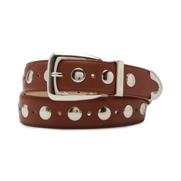 Steve Madden Kingston Belt - Edgy Cognac Style, Adjustable Fit