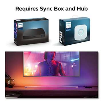 Philips Hue Large Smart Light Tube, White - White and Color Ambiance LED Color-Changing Light - 1 Pack - Sync with TV, Music, and Gaming - Requires Bridge and Sync Box - Control with App or Voice