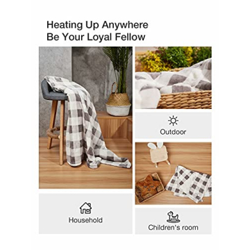 WOOMER Heated Electric Throw Blanket - Soft & Cozy