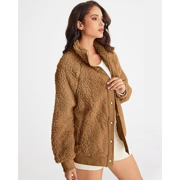 Stylish MEROKEETY Women's 2024 Winter Sherpa Jacket