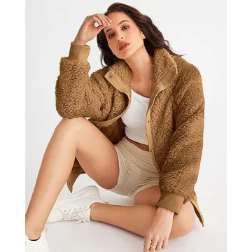 Stylish MEROKEETY Women's 2024 Winter Sherpa Jacket