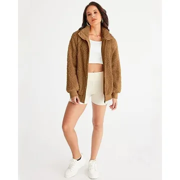 Stylish MEROKEETY Women's 2024 Winter Sherpa Jacket