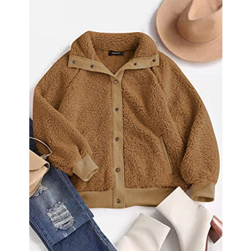 Stylish MEROKEETY Women's 2024 Winter Sherpa Jacket