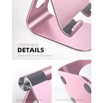 Lamicall Tablet Stand Adjustable, Tablet Stand : Desktop Stand Holder Dock Compatible with Tablet Such as iPad 2018 Pro 9.7, 10.5, Air Mini 4 3 2, Kindle, Nexus, Tab, E-Reader (4-13'') - Rose Gold