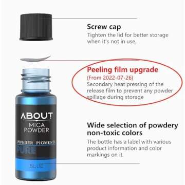 Mica Powder-24 Colors Pearlescent Resin Pigment for Epoxy Resin, Soap Making Supplies, Lip Gloss, Candle Making Dye, Bath Bomb, Nail and Art Crafts, Cosmetic Grade Resin Color Pigment 8g/jar