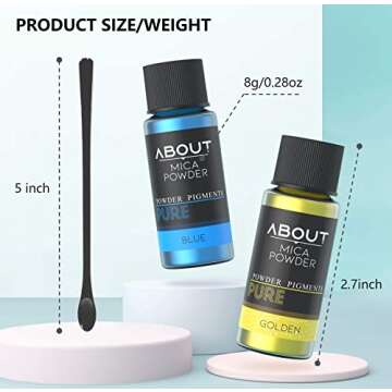 Mica Powder-24 Colors Pearlescent Resin Pigment for Epoxy Resin, Soap Making Supplies, Lip Gloss, Candle Making Dye, Bath Bomb, Nail and Art Crafts, Cosmetic Grade Resin Color Pigment 8g/jar