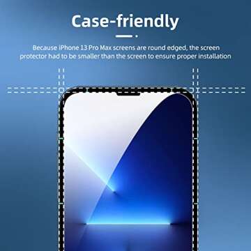 NEW'C 3 Pack Designed for iPhone 13 Pro Max, iPhone 14 Plus (6,7") Screen Protector Tempered Glass, Case Friendly Anti Scratch Bubble Free Ultra Resistant