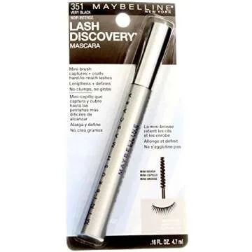 Maybelline New York Lash Discovery Washable Mascara, Very Black [351] 0.16 oz (Pack of 2)