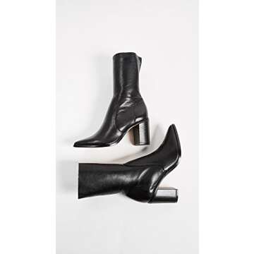 Schutz Women's ANAFLOR Stylish Mid Calf Boot with Chunky Heel