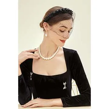 BABEYOND 1920s Flapper Fascinator Veil Headband for Women