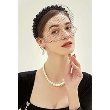 BABEYOND 1920s Flapper Fascinator Veil Headband for Women