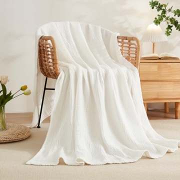 EMME Cotton Thermal Blanket - Lightweight Soft Throw for All Seasons