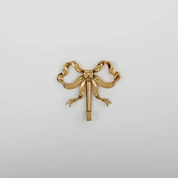Home Decorative Hook Bow-Knot Brass Hook Wall Hooks for Hanging Hook for Coat Hat Towel Multi-Purpose Hooks (Color : Gold, Size : Pack of 2)