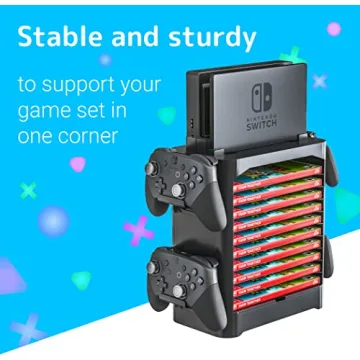 Skywin Nintendo Switch Game Holder Stand Organizer Black