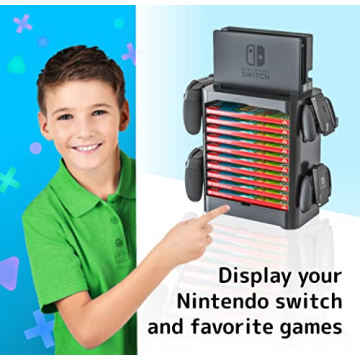 Skywin Nintendo Switch Game Holder Stand Organizer Black