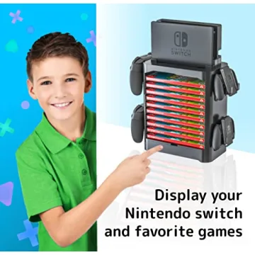 Skywin Nintendo Switch Game Holder Stand Organizer Black