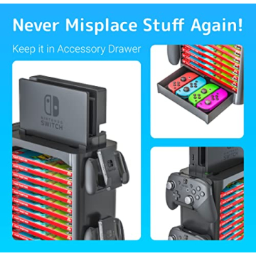 Skywin Nintendo Switch Game Holder Stand Organizer Black