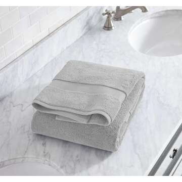 Delara 100% Organic Cotton Towels 650 GSM Plush Feather Touch Quick Dry Bath Towel, Pack of 4 GOTS Certified, Oeko-Tex Green Certified, Organic Cotton Bath Towel, 30"X58"