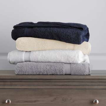 Delara 100% Organic Cotton Towels 650 GSM Plush Feather Touch Quick Dry Bath Towel, Pack of 4 GOTS Certified, Oeko-Tex Green Certified, Organic Cotton Bath Towel, 30"X58"