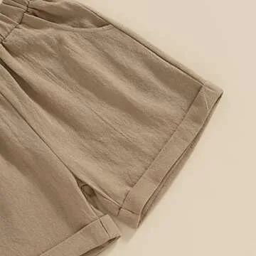 Gueuusu Toddler Summer Cotton Linen 2PCS Outfit