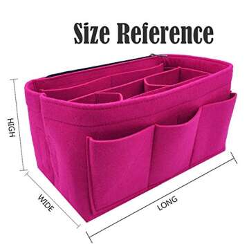 LEXSION Felt Purse Insert Bag Organizer Bag In Bag For Handbag Purse Organizer Fits Speedy Neverfull